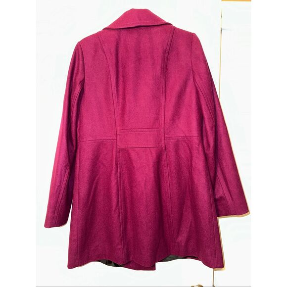 Anne Klein Medium Double Breasted Women’s Wool Blend Peacoat Magenta Pink EUC - Picture 5 of 9